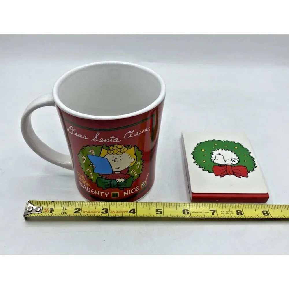 Peanuts Lot Sally Christmas Mug 14oz & Snoopy Notepad Dear Santa I’ve Been Nice - Picture 13 of 16